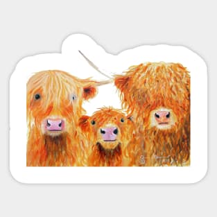 SCoTTiSH HiGHLaND CoWs ' We 3 CooS ' Sticker